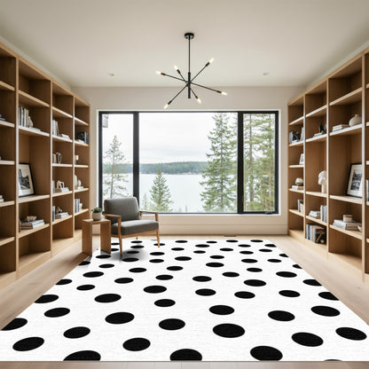 Black Polka Dot Scatter Rug