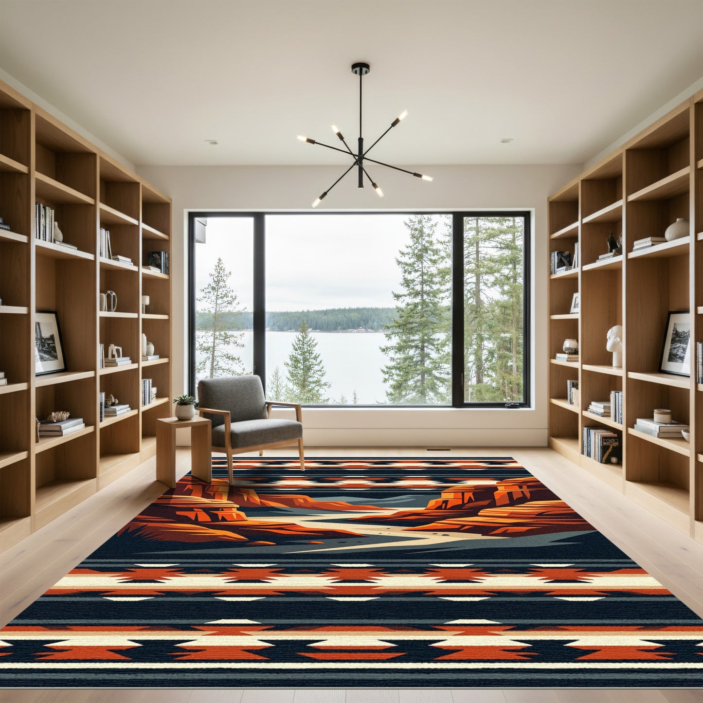 Canyon Sunset Southwestern Geo Landscape Rug