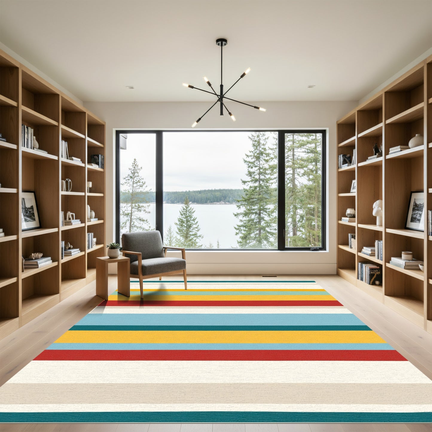 Bold Horizontal Stripe Color Block Rug
