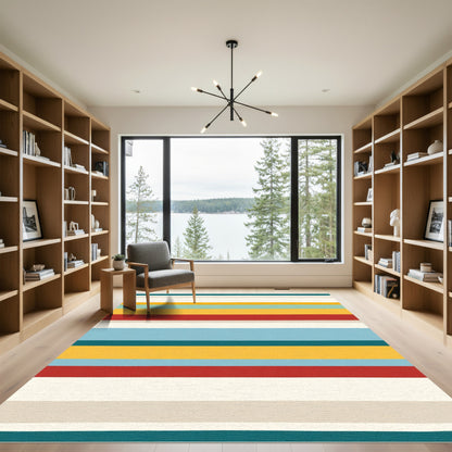 Bold Horizontal Stripe Color Block Rug