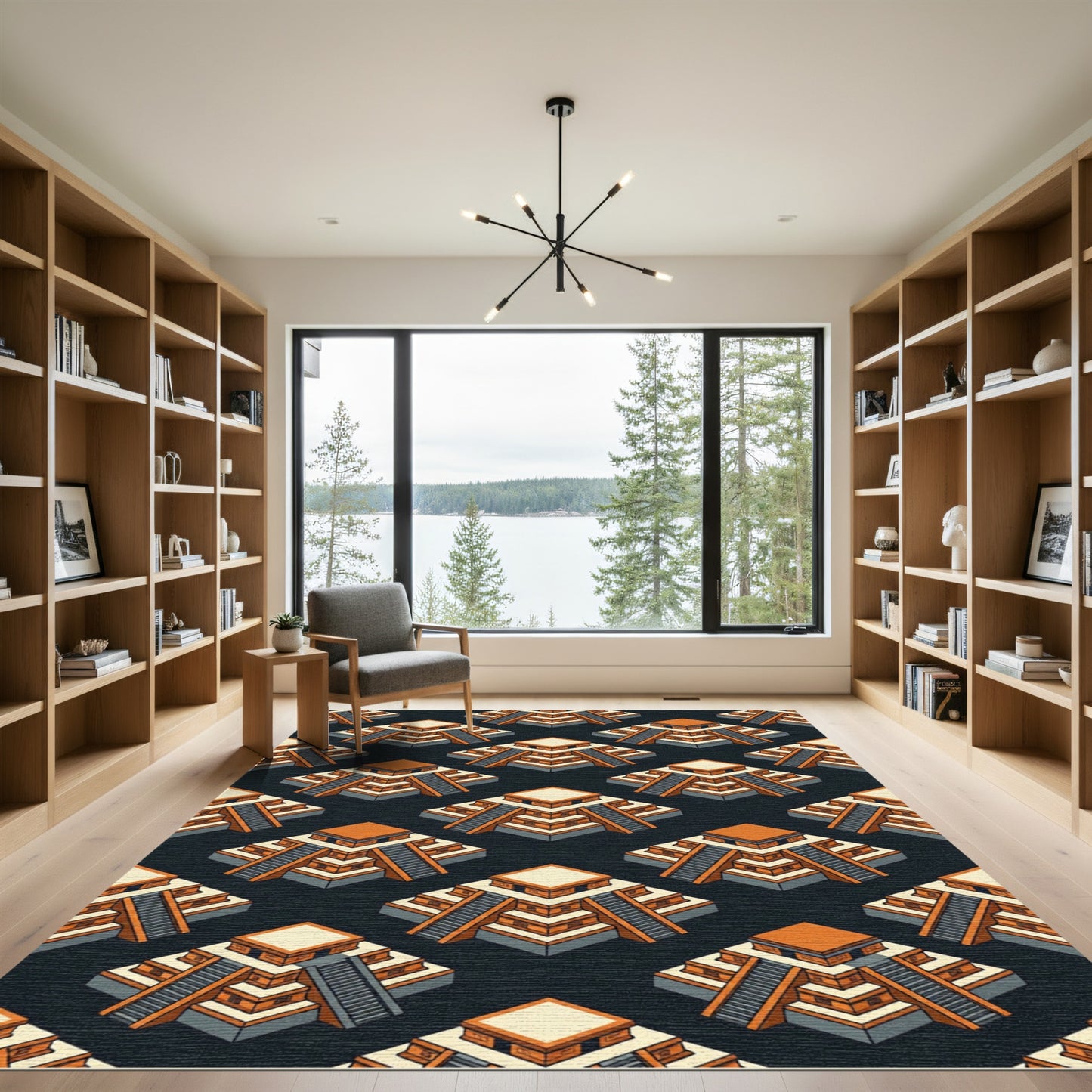 Terracotta Pyramid Isometric Seamless Rug