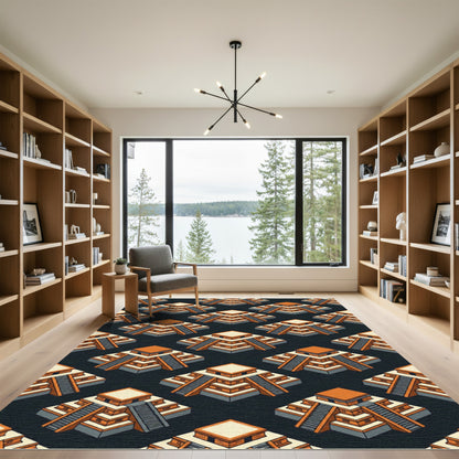 Terracotta Pyramid Isometric Seamless Rug