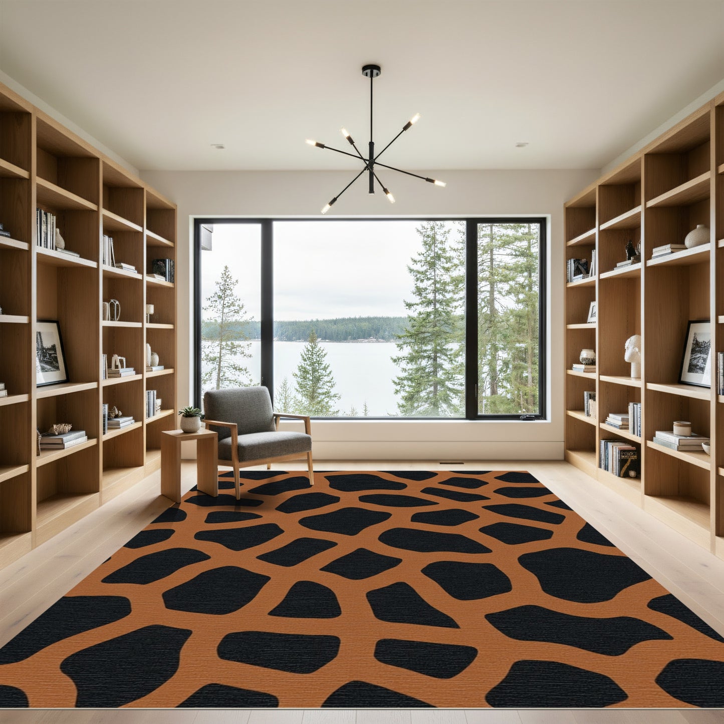 Brown Black Giraffe Spots Rug