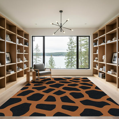 Brown Black Giraffe Spots Rug