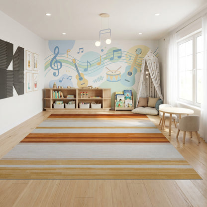 Warm Horizontal Gradient Stripes Rug