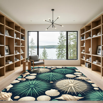 Sea Urchin Seashell Medley Rug