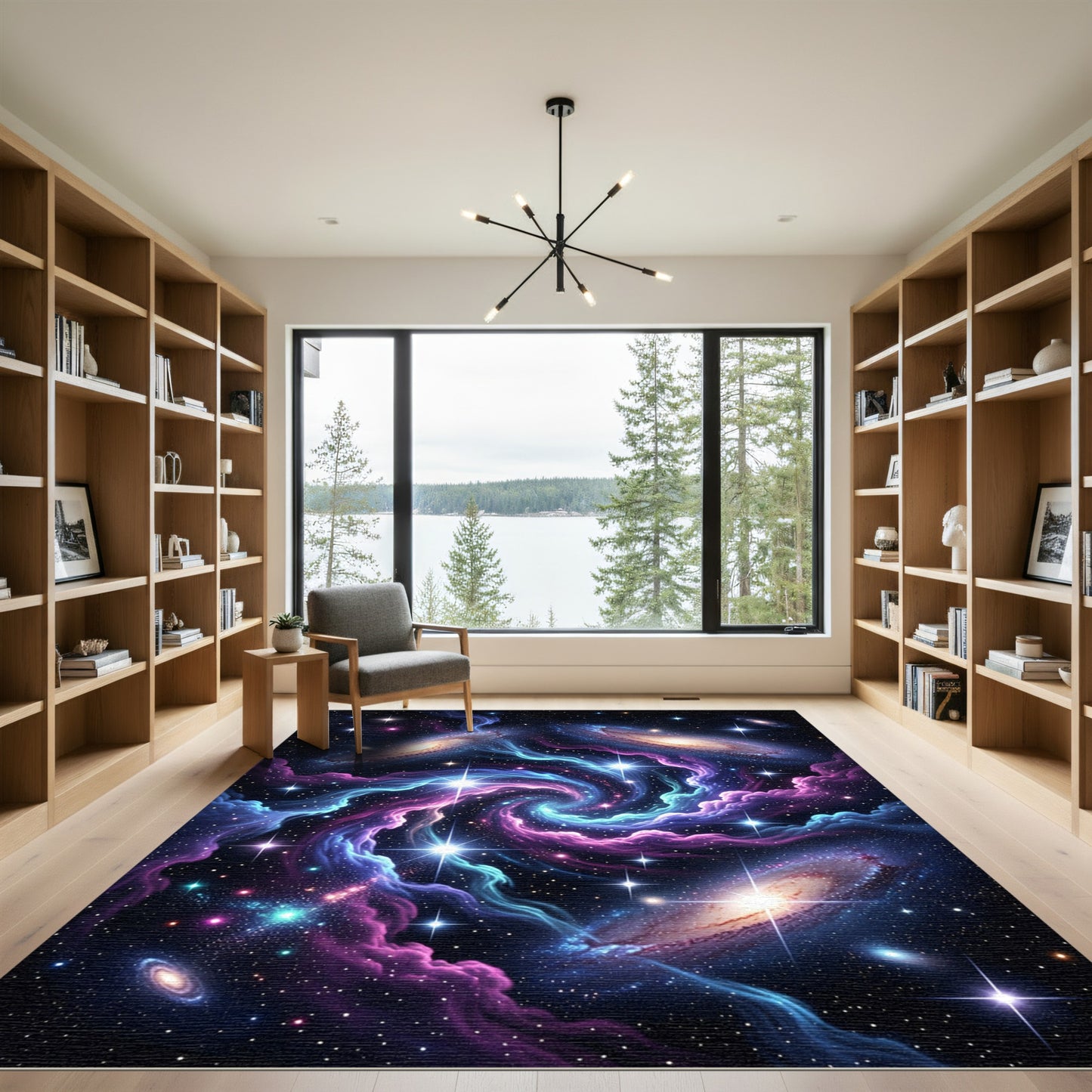 Cosmic Nebula Swirl Galaxy Rug