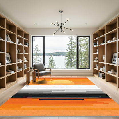 Pixelated Sunset Horizon Gradient Rug
