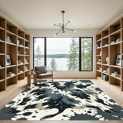 Abstract Monochrome Spotted Dairy Cow Rug