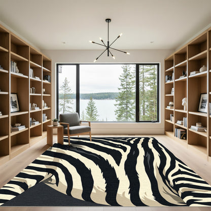 Black Ivory Zebra Stripe Rug
