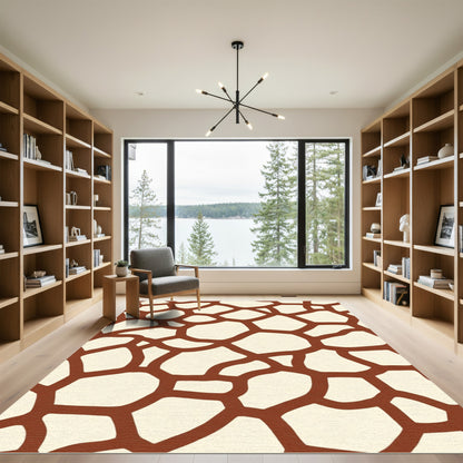 Brown and Cream Giraffe Spot Rug