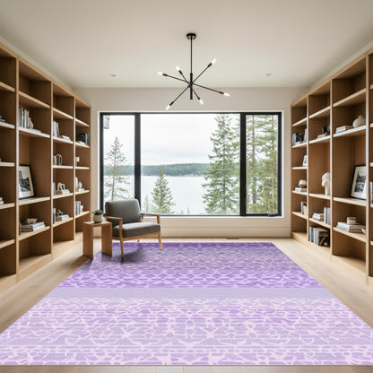 Ombre Violet Geometric Textured Stripes Rug