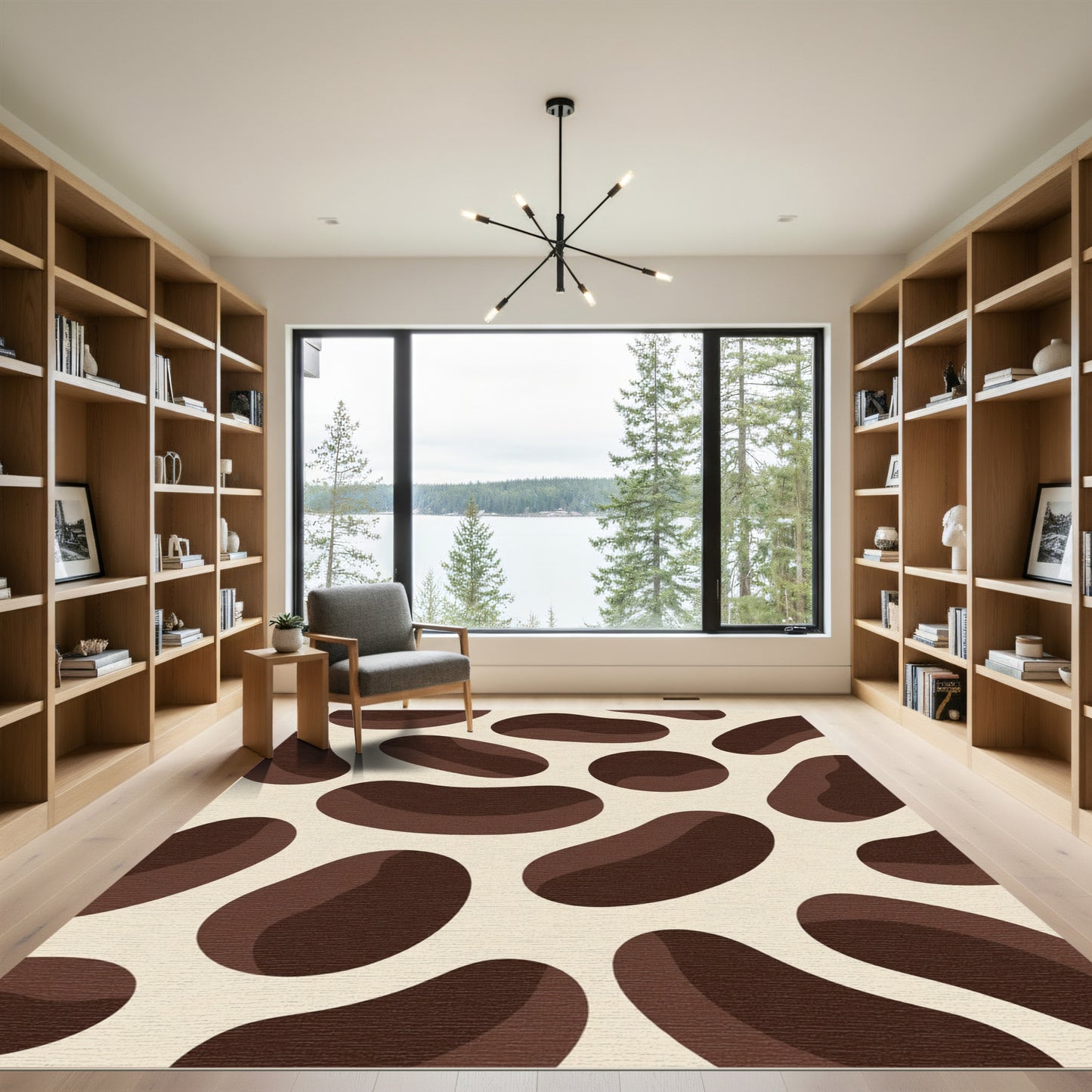 Brown Coffee Bean Gradient Shapes Rug