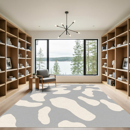 Neutral Cream Camo Shapes Rug