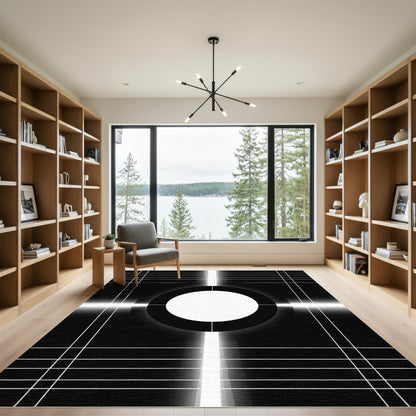 Monochromatic radial grid abstract Rug