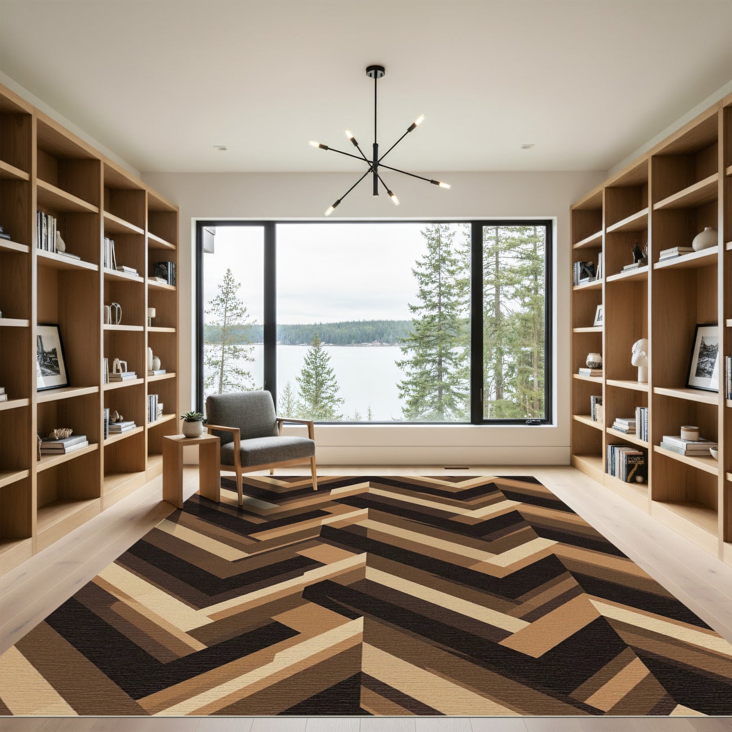 Earthy Toned Herringbone Gradient Rug