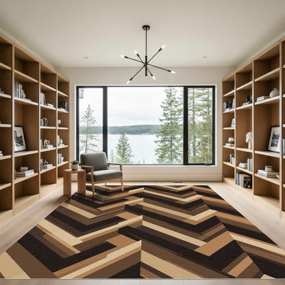 Earthy Toned Herringbone Gradient Rug