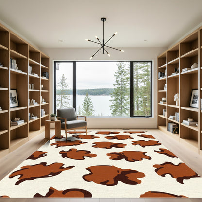 Chunky Brown Contemporary Organic Shapes Rug