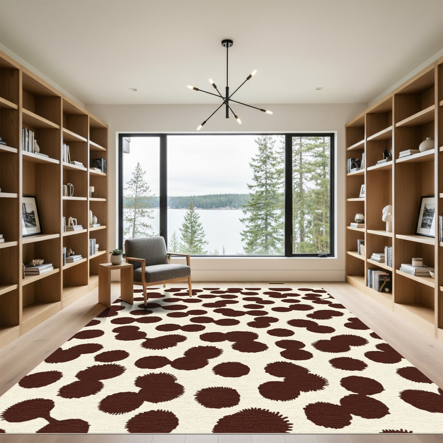 Brown Spots Organic Abstract Rug