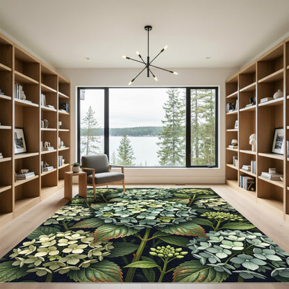Soft Sage Hydrangea Botanical Garden Rug
