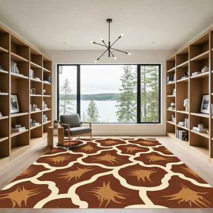 Brown beige giraffe print abstract Rug