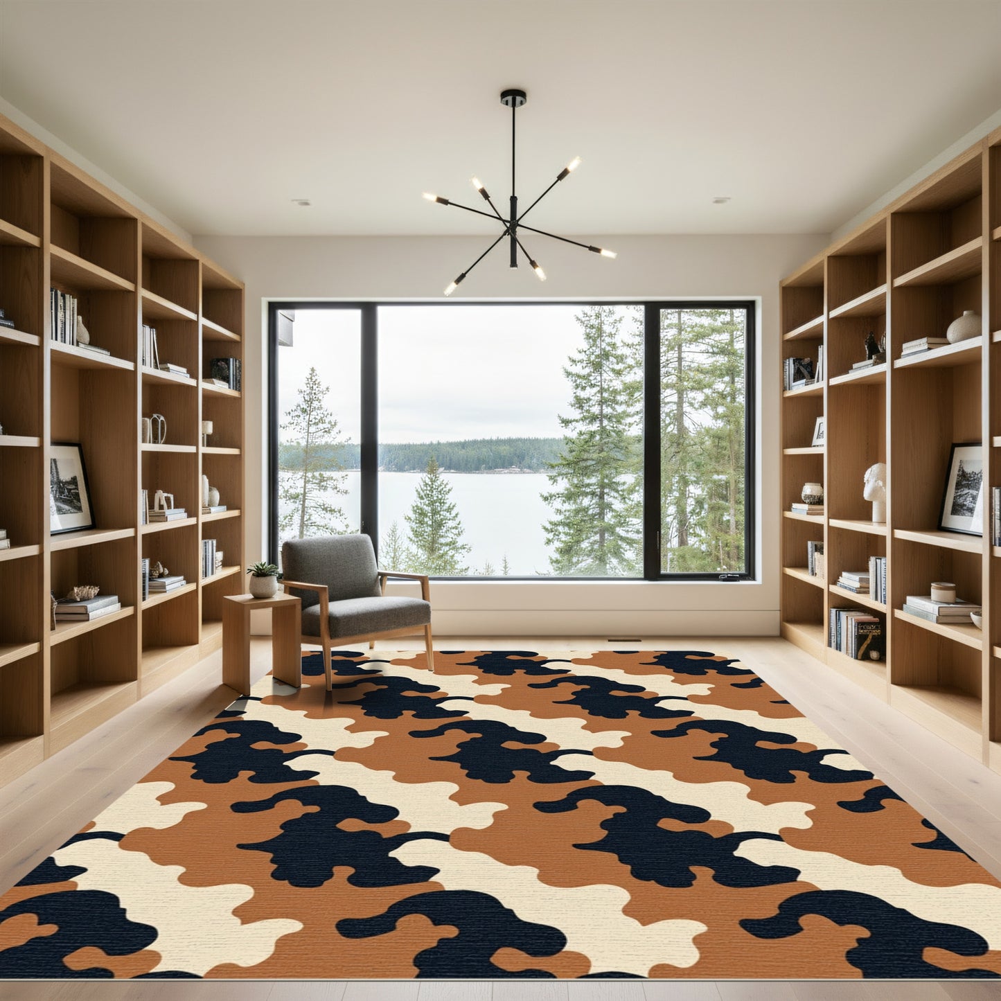 Desert Camo Irregular Shape Rug