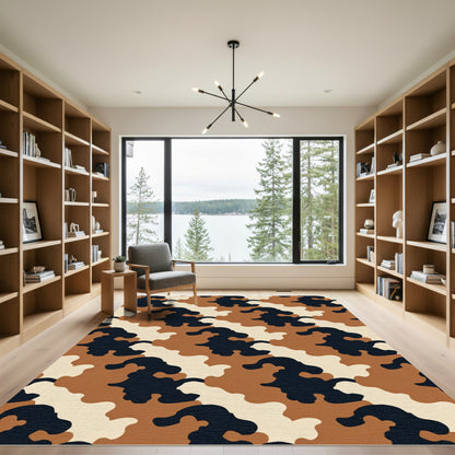 Desert Camo Irregular Shape Rug