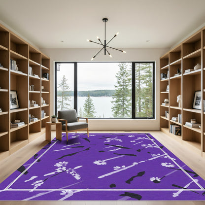 Freesia Ink Splatter Violet Abstract Rug