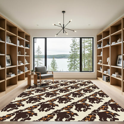 Brown Orange Jagged Diagonal Rug