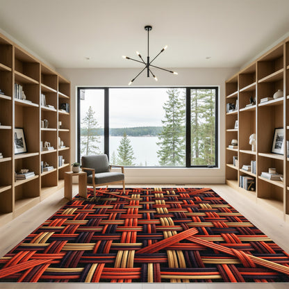 Woven Earth Tone Multi Strand Rug