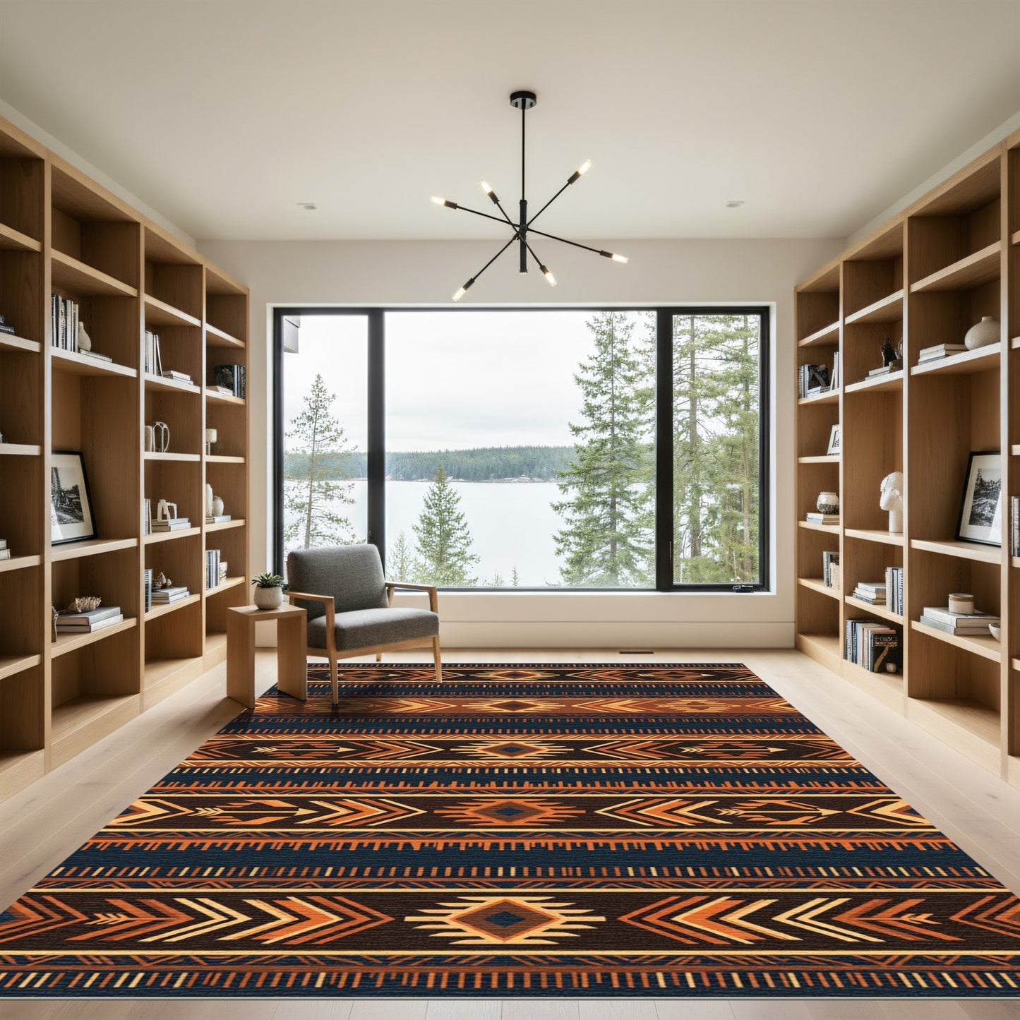 Earthy Southwestern Arrow Diamond Stripe Rug
