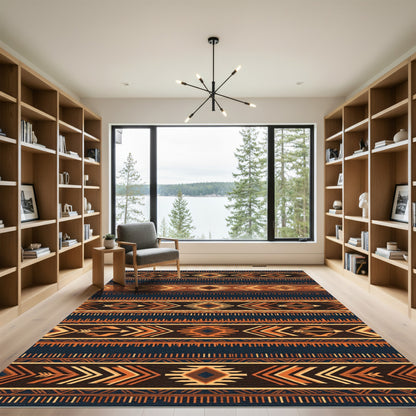 Earthy Southwestern Arrow Diamond Stripe Rug