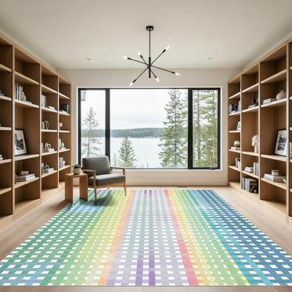 Pastel Plaid Gradient Weave Rug