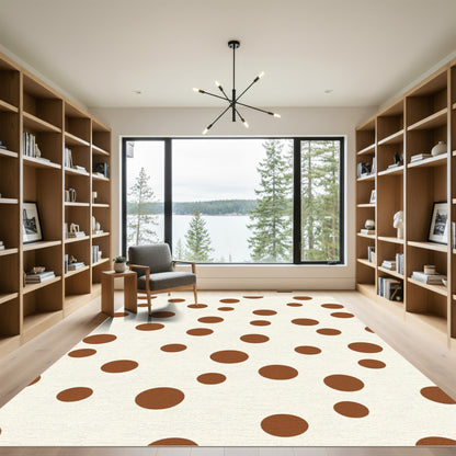 Warm Brown Polka Dot Scatter Rug
