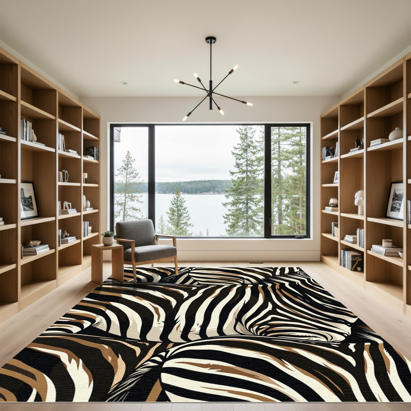 Bold Wild Zebra Stripe Texture Rug