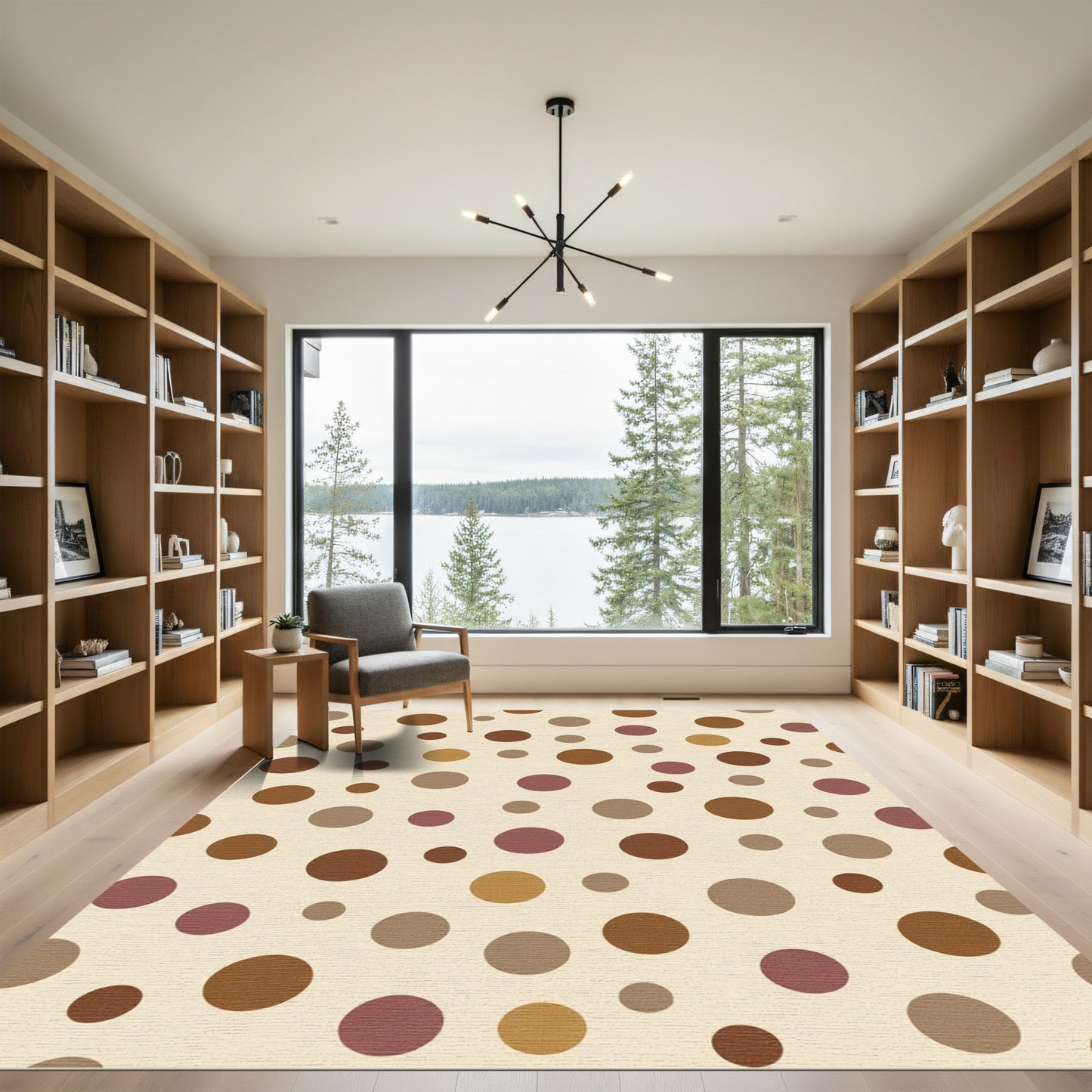 Earthy Tone Polka Dot Circles Rug
