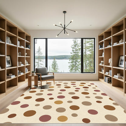 Earthy Tone Polka Dot Circles Rug