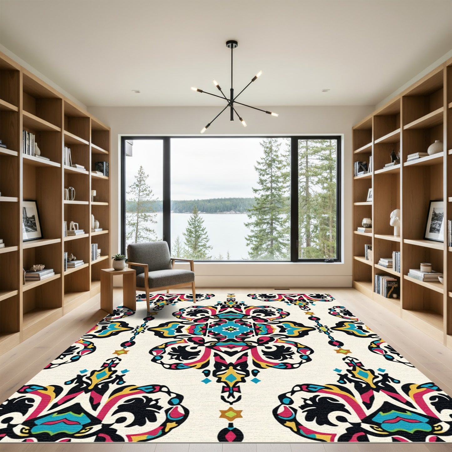 Colorful Baroque Medallion Ogee Rug