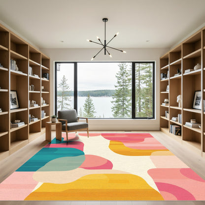 Vibrant Abstract Organic Shapes Rug
