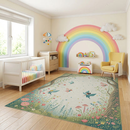 Whimsical Pastel Fairy Forest Rug