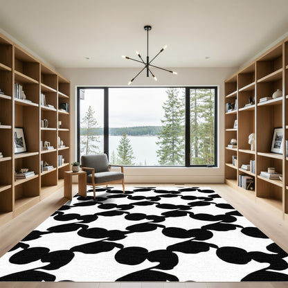 Black White Organic Chain Rug