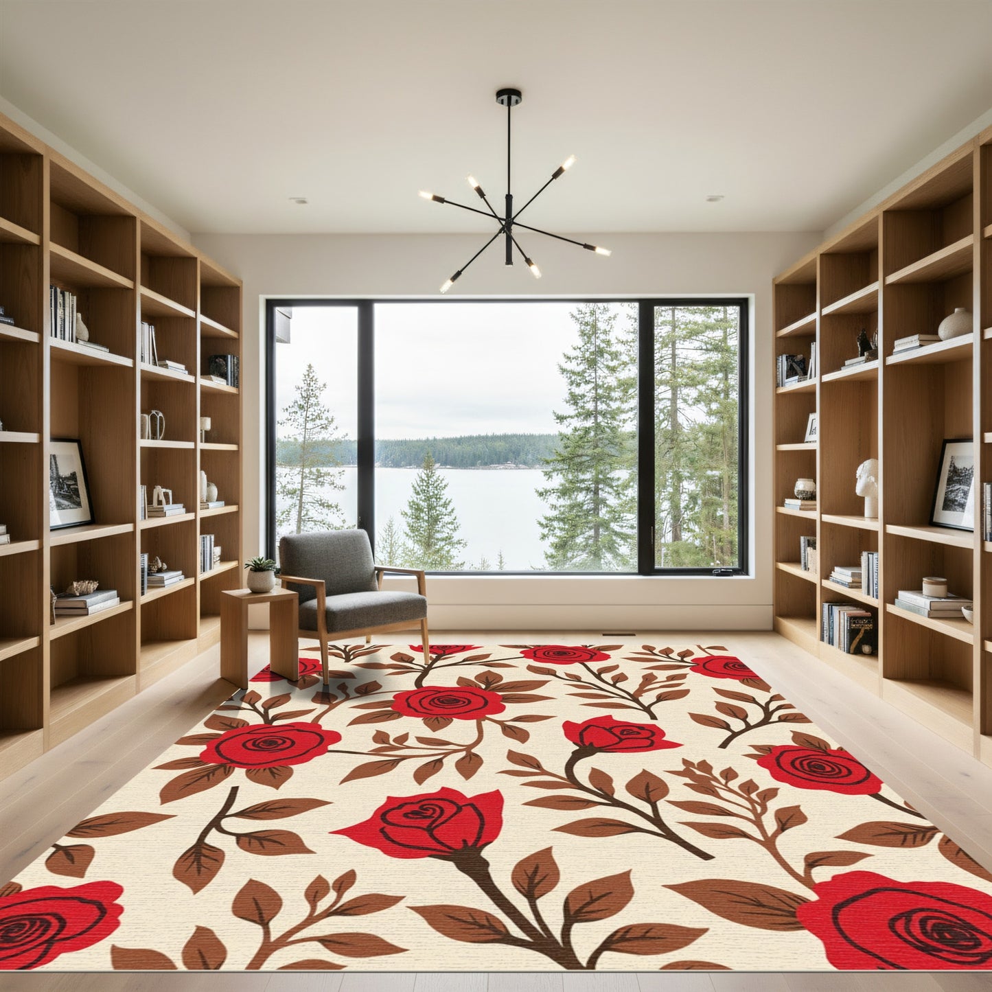 Bold Red Rose Botanic Garden Rug