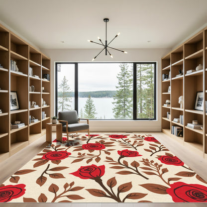 Bold Red Rose Botanic Garden Rug