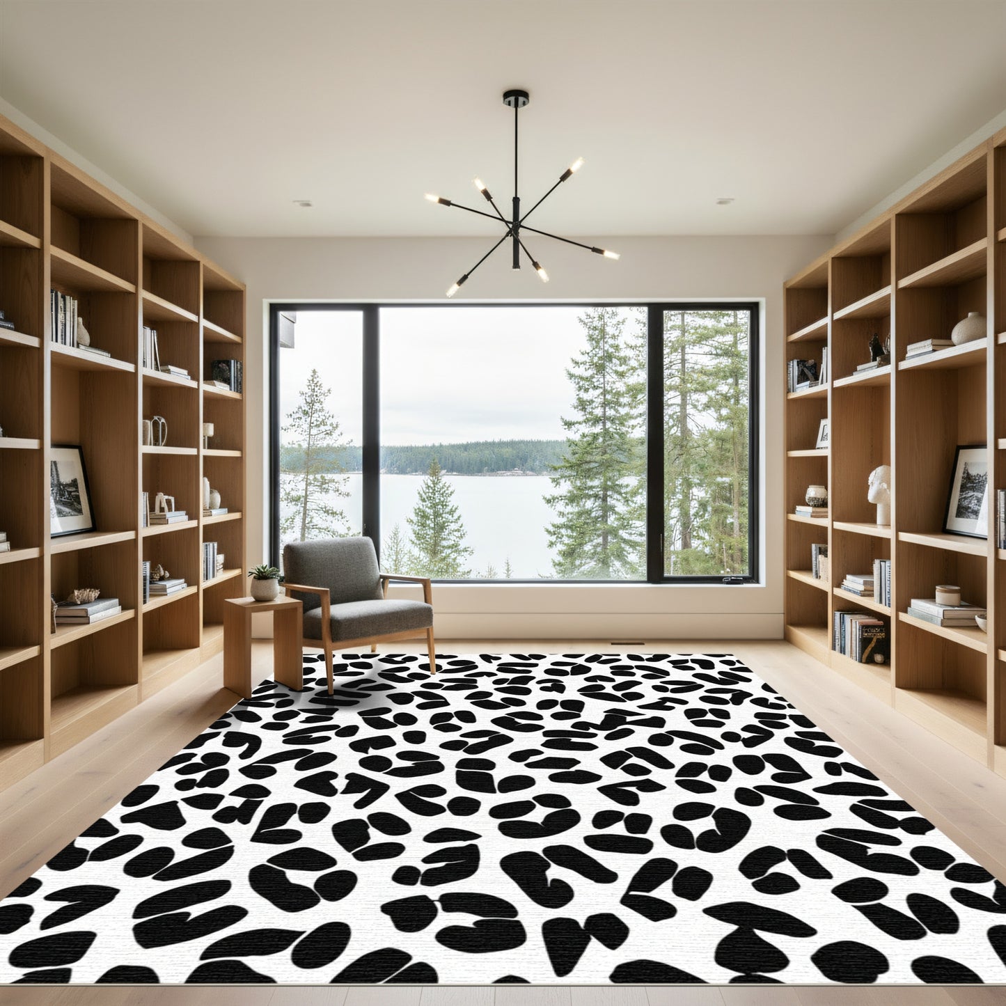 Bold Black Cheetah Spots Rug