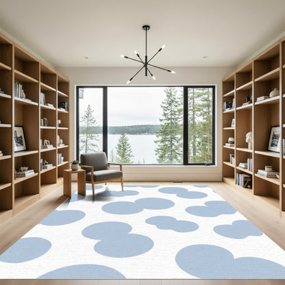 Pastel Blue Cloudscape Forms Rug