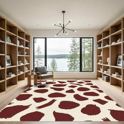 Brown Spot Animal Hide Contemporary Rug