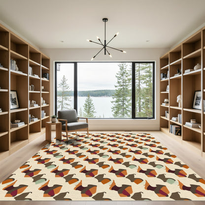 Earthy Tone Abstract Jigsaw Puzzle Rug