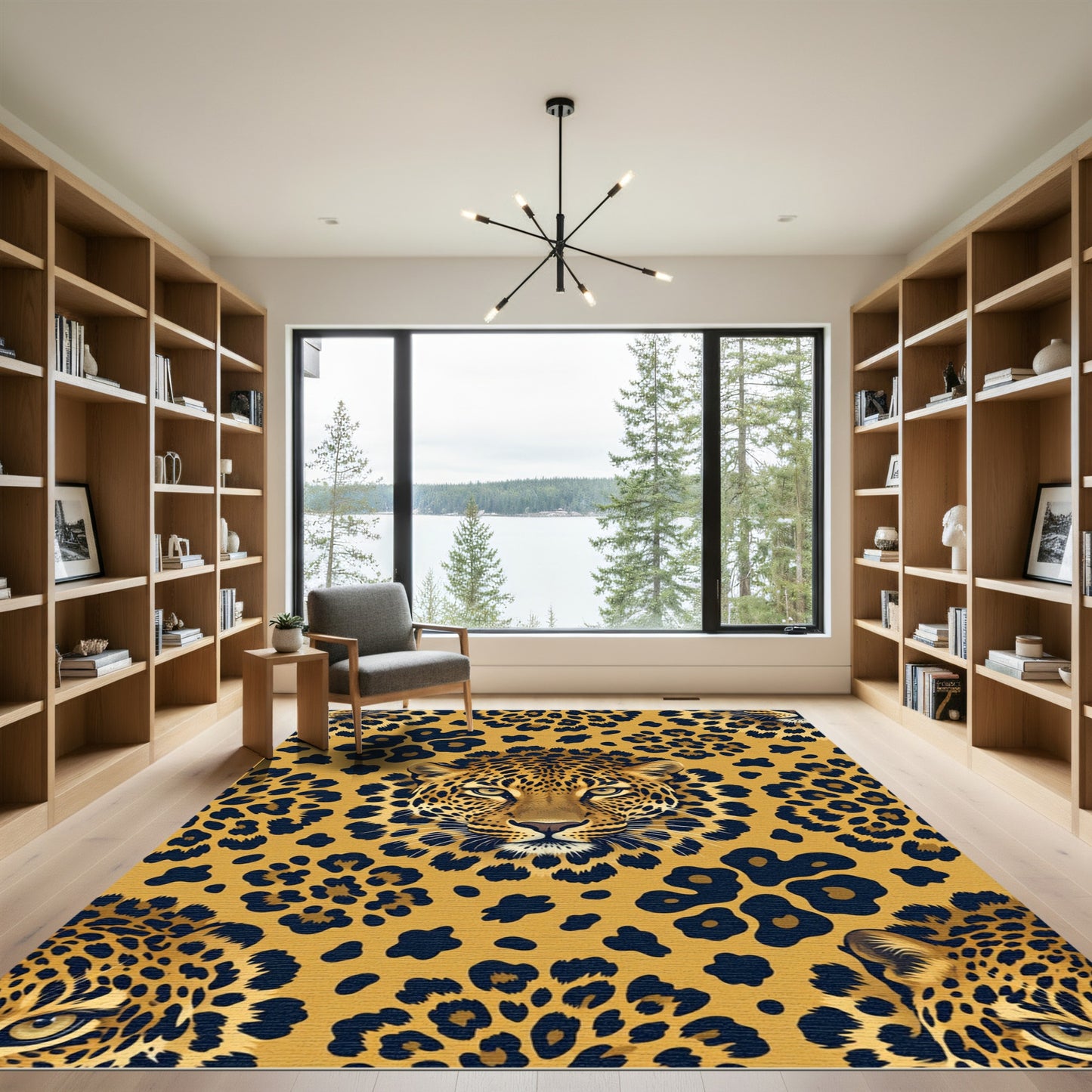 Golden Leopard Spot Portrait Rug