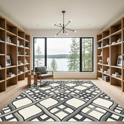 Neutral Interlocking Banded Lattice Rug