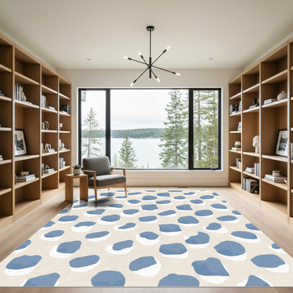 Blue Stone Organic Shape Rug